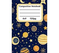 Celestial Voyage: Golden Moons, Planets & Stars Lined Notebook - 120-Page Navy Blue Cosmic Journal for Writing, Notes & Stargazing Dreams