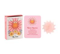 Celestial Wall Art: Rose Quartz Crystal Sun Keepsake Stone in a Box - Radiant Rose Quartz Keepsake, Crystal Sun Stone for Positive Energy and Decor