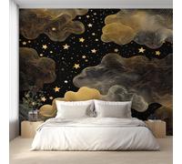 Celestial Wallpaper for Living Room & Bedroom & Hallway, Non-Woven Abstract Clouds Stars Mural Wallpaper, Wall Mural Wall Decoration 250 x 175 cm (WxH) K-MZ&27