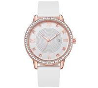 Celestial Watch Women's Watch with High Looking Student Diamond British Watch Watch with Diamond Roman Pattern Silicone Strap Calendar for Women (D, One Size)