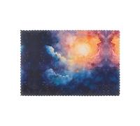 Celestial Watercolor 6-Piece Printed Placemat Set | 12x18-Inch Insulated Tabletops | Ideal Home Decor to Elevate Everyday Dining