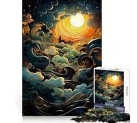 Celestial Waves Canvas Jigsaw 1000 Pieces for Teenagers Thought Training Leisure Activity Snug Fit Great Gift size 38x52cm