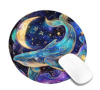 Celestial Whale Desk Mouse Pad Galaxy Blue Night Sky Ocean Stitched Edge Mousepad Non-Slip Rubber Mousepad Washable Mouse Pad for Home Computer and