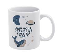 Celestial Whale Dreams Mug Print - Mystical Mug Print,Cute Celestial Moon, Magic Space Planets, White Mug,Funny Coffee Mug,The Best Gift for Colleagues,Parents,And Grandparents,110z Men And Women