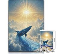 Celestial Whale Rising Toward The Sun 1000 Jigsaw Puzzle Cognitive Development Fun Game Special Thoughtful Celebration Present Size 50x75cm
