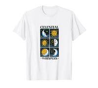Celestial Whispers Sun Moon Phases Grid T-Shirt