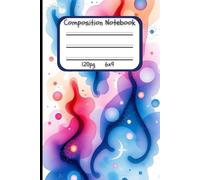 Celestial Whispers: Watercolor Galaxy Notebook - Cosmic Orange, Purple & Blue Swirls 6x9 Notebook 120 Lined Pages