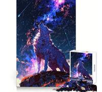 Celestial Wolf Howling Beneath The Stars 1000 Teenager Pieces Jigsaw Puzzle Reasoning Skill Light Enjoyment Sharp Cut Great Gift size 38x52cm