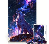 Celestial Wolf Howling Beneath The Stars Adults Puzzles 1000 Piece Jigsaws Logic Practice Cozy Pastime Clean Edges Great Gift size 50x75cm