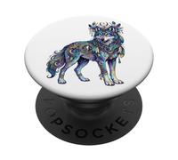 Celestial Wolf Mystic Moon Galaxy Boho PopSockets Adhesive PopGrip