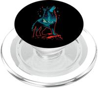 Celestial Wolf Under Starlit Peaks, Cosmic Art PopSockets PopGrip for MagSafe