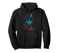 Celestial Wolf Under Starlit Peaks, Cosmic Art Pullover Hoodie