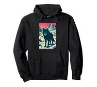 Celestial Wolf Under Starlit Peaks, Cosmic Art Pullover Hoodie
