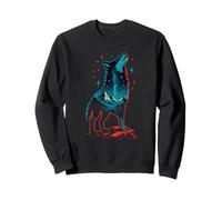 Celestial Wolf Under Starlit Peaks, Cosmic Art Sweatshirt