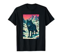 Celestial Wolf Under Starlit Peaks, Cosmic Art T-Shirt