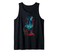 Celestial Wolf Under Starlit Peaks, Cosmic Art Tank Top