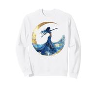 Celestial Woman Moon Stars Cosmic Silhouette Art Sweatshirt