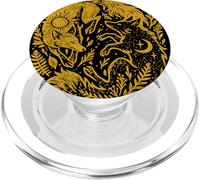 Celestial Yin-Yang Fox Sun And Moon Boho Woodland Art PopSockets PopGrip for MagSafe