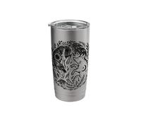 Celestial Yin-Yang Fox Sun and Moon Boho Woodland Art Stainless Steel Insulated Tumbler