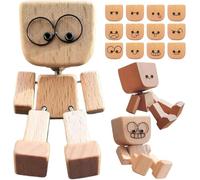 CelestiMingle Shaking Wooden Man Figurine, Desk Accessories for Men, Wooden Man with Wobbly Legs, Creative Gift for Drivers, Friends & Office Fun (A)