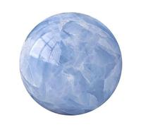 Celestite Quartz Crystal Sphere, Gemstone Ball with Wooden Stand,Photography Prop Fortune Telling for Divination Art Decor,9~10cm Gemstone Stone