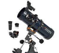 Celestron - AstroMaster 114EQ Newtonian Telescope - Reflector Telescope for Beginners - Fully-Coated Glass Optics - Adjustable-Height Tripod - Bonus A