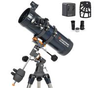 Celestron AstroMaster 114EQ Telescope with Motor Drive & Smartphone Adapter - 114mm Aperture, 1000mm F/8.8, Easy Setup