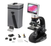 Celestron TetraView LCD Digital Microscope with 180° Swivel Screen | Digital Microscope with LCD Screen for Classroom or Lab, Capture Photos & Video, Up to 1600x Power, Great for Students