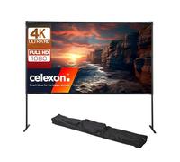 celexon basic Folding frame Screen 100" | 221x124cm 16:9 | Mobile projector screen for home cinema & outdoor projections |Transportable 4K screen with stand can also be used variably as a frame screen