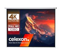 celexon Economy Manual Projection Screen 150" | 300x225cm 4:3 | Manually retractable 4K Full HD projector screen for home cinema and office use, for wall or ceiling mounting