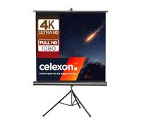 celexon Economy Tripod Projection Screen Black 135" | 244x244cm 1:1 | Portable 4K Full HD tripod screen with roll-up system for home cinema, office and outdoor use, incl. stand and handle