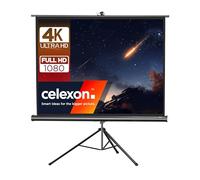 celexon Economy Tripod Projection Screen Black 65" | 133x100cm 4:3 | Portable 4K Full HD tripod screen with roll-up system for home cinema, office and outdoor use, incl. stand and handle