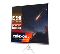 celexon Economy Tripod Projection Screen White 100" | 184x184cm 1:1 | Portable 4K Full HD tripod screen with roll-up system for home cinema, office and outdoor use, incl. stand and handle