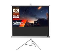 celexon Economy Tripod Projection Screen White 60" | 133x75cm 16:9 | Portable 4K Full HD tripod screen with roll-up system for home cinema, office and outdoor use, incl. stand and handle
