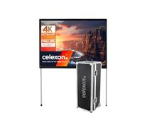 celexon portable home cinema and business folding frame screen incl. flight case Mobile Expert rear projection - 203x152 cm - 100” inch - 4:3 - Gain 1.2