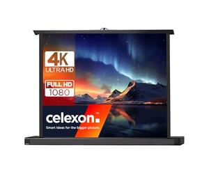 celexon Mini Professional Table top -Screen 30" | 61x46 cm 4:3 | Small, mobile 4K screen for travelling, quick to set up with telescopic pole | Ideal with pico projectors & mini-projectors