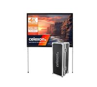 celexon Mobile Expert Front projection Folding frame-Screen 100" | 203x152 cm 4:3 | Portable 4K, Full-HD projection screen with stand for your outdoor & indoor use | incl. rollable flightcase