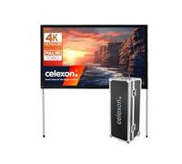 celexon Mobile Expert Front projection Folding frame-Screen 190" | 406x254 cm 16:10 | Portable 4K, Full-HD projection screen with stand for your outdoor & indoor use | incl. rollable flightcase