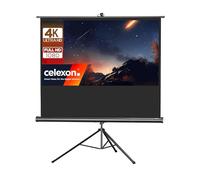 celexon portable projector Screen with pre-mounted stand mobile tripod canvas with carrying handle Economy - 219x123 cm - 16:9 - Gain 1.0 - black