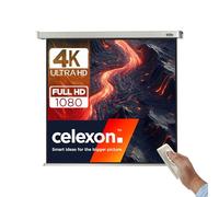 celexon Professional Electric screen 65" | 120x120 cm 1:1 | Electric 4K, full HD projector screen for projections in the office & home cinema | for ceiling/wall mounting | with remote control