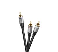 celexon Professional Line RCA Y-Cable | 5m | 1 to 2 Plugs | For subwoofers and AV systems, splits one RCA signal across two inputs with triple shielding and gold-plated contacts