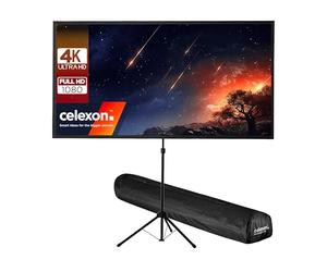 celexon Ultralightweight Tripod screen 90" | 194x121 cm 16:10 | Lightweight & small, portable 4K, Full HD projection solution for mobile home cinema & outdoor projectors | stand + transport bag
