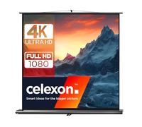 celexon Ultramobile professional Pull-Up-Screen 110" | 200x200 cm 1:1 | Portable 4K, Full-HD projector screen for lightning-fast extension & set-up | incl. carrying handle + telescopic pole