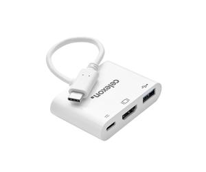 celexon USB-C to HDMI - USB-A - USB-C M/F Multiport Adapter, white