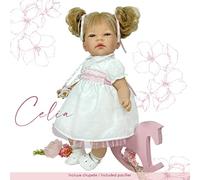 Celia Doll with Dress Embroidery (R/1510) -This doll is designed with the ideal combination of perfection, quality and design, since her gestures are those of a real baby. Measure 18" (45cm)