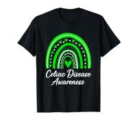 Celiac Disease Awareness Green Rainbow, Gluten Intolerance T-Shirt
