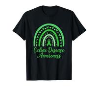 Celiac Disease Awareness Rainbow Green Ribbon Celiac Warrior T-Shirt