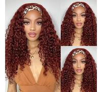 Celiarita Material:Brazilian Human Hair Wig with Deep Wavy Headband Auburn Lace Front Wig Quality Cut Directly From Donor