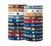 Celient 20Pcs Bible Bracelets,Motivational Silicone Wristbands with Bible Religious Jesus,Bible Verse Rubber Bracelets,Church Supplies,Motivational Faith Accessories for Christian Gift Men Women