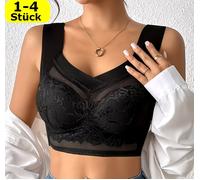 CELILIN 1/2/3/4x Women Lace Underwire-Free Push Up Bra Bustier Sexy Black
